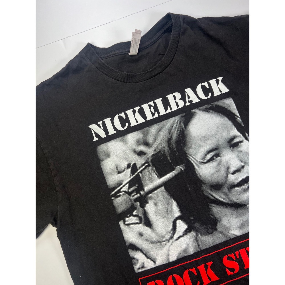 American Apparel Nickelback T-Shirt Men XL Black Rock Star Graphic Band Tee
